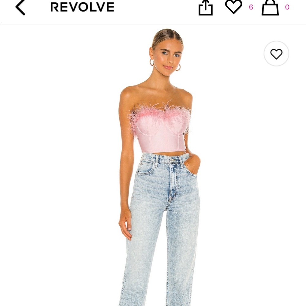 Super down feathered tube top, worn twice, size XS.